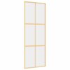 Sliding Door Gold 76x205 cm Clear ESG Glass and Aluminium