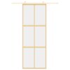 Sliding Door Gold 76x205 cm Clear ESG Glass and Aluminium