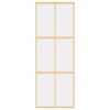 Sliding Door Gold 76x205 cm Clear ESG Glass and Aluminium