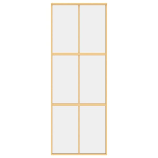 Sliding Door Gold 76x205 cm Clear ESG Glass and Aluminium