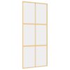 Sliding Door Gold 90x205 cm Clear ESG Glass and Aluminium