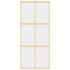 Sliding Door Gold 90x205 cm Clear ESG Glass and Aluminium