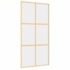 Sliding Door Gold 102.5x205 cm Clear ESG Glass and Aluminium