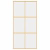 Sliding Door Gold 102.5x205 cm Clear ESG Glass and Aluminium