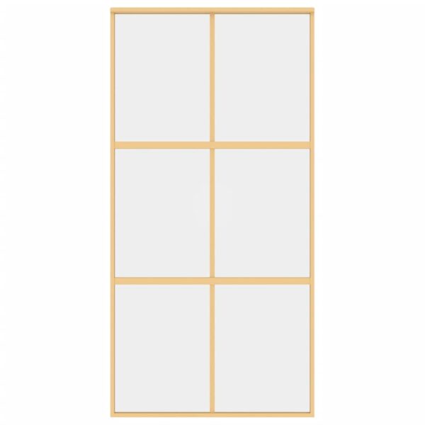 Sliding Door Gold 102.5x205 cm Clear ESG Glass and Aluminium