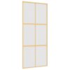 Sliding Door Gold 90x205 cm Frosted ESG Glass and Aluminium