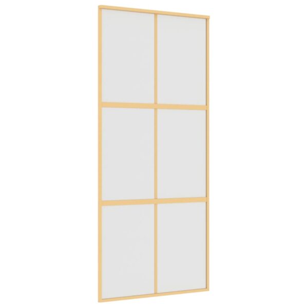 Sliding Door Gold 90x205 cm Frosted ESG Glass and Aluminium