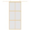 Sliding Door Gold 90x205 cm Frosted ESG Glass and Aluminium