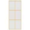 Sliding Door Gold 90x205 cm Frosted ESG Glass and Aluminium