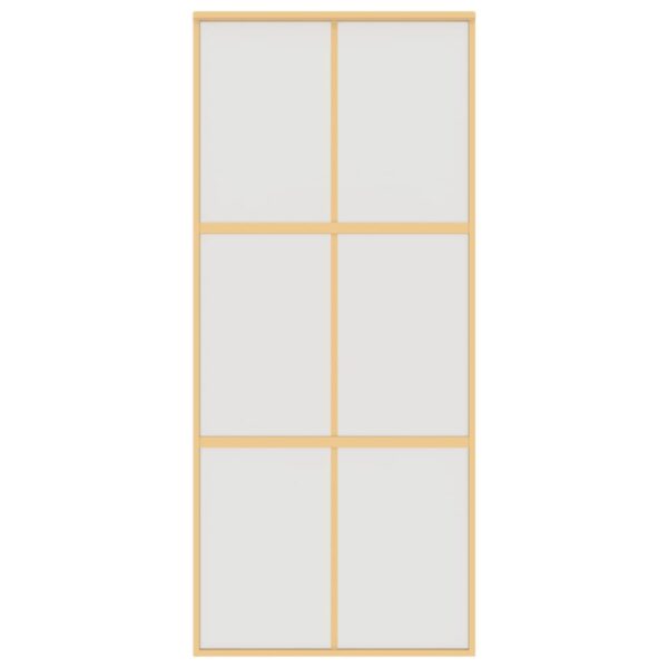 Sliding Door Gold 90x205 cm Frosted ESG Glass and Aluminium