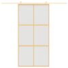 Sliding Door Gold 102.5x205 cm Frosted ESG Glass and Aluminium