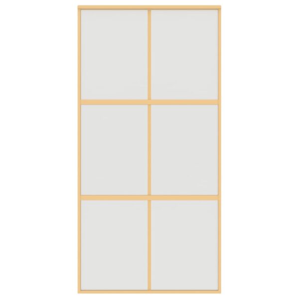 Sliding Door Gold 102.5x205 cm Frosted ESG Glass and Aluminium
