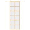 Sliding Door Gold 76x205 cm Clear ESG Glass and Aluminium