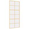 Sliding Door Gold 90x205 cm Clear ESG Glass and Aluminium