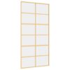 Sliding Door Gold 102.5x205 cm Clear ESG Glass and Aluminium