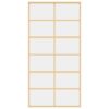 Sliding Door Gold 102.5x205 cm Clear ESG Glass and Aluminium