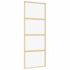 Sliding Door Gold 76x205 cm Clear ESG Glass and Aluminium