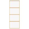 Sliding Door Gold 76x205 cm Clear ESG Glass and Aluminium