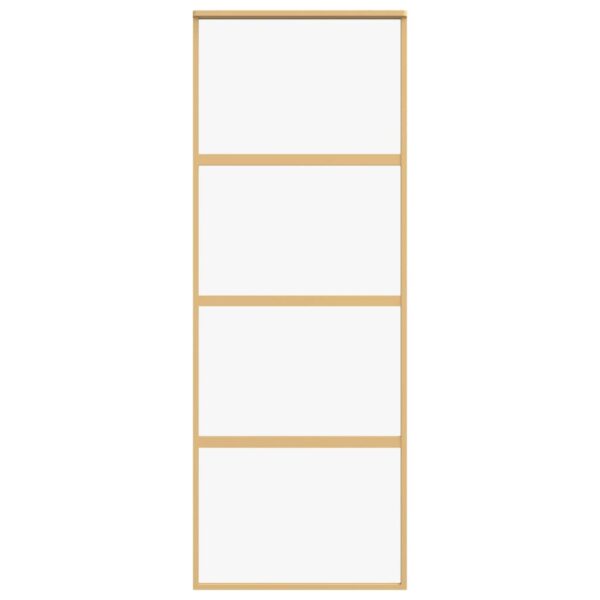Sliding Door Gold 76x205 cm Clear ESG Glass and Aluminium