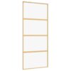 Sliding Door Gold 90x205 cm Clear ESG Glass and Aluminium