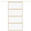 Sliding Door Gold 102.5x205 cm Clear ESG Glass and Aluminium