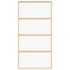 Sliding Door Gold 102.5x205 cm Clear ESG Glass and Aluminium