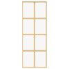 Sliding Door Gold 76x205 cm Clear ESG Glass and Aluminium