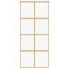 Sliding Door Gold 90x205 cm Clear ESG Glass and Aluminium