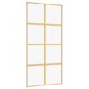 Sliding Door Gold 102.5x205 cm Clear ESG Glass and Aluminium