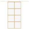 Sliding Door Gold 102.5x205 cm Clear ESG Glass and Aluminium