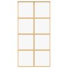 Sliding Door Gold 102.5x205 cm Clear ESG Glass and Aluminium