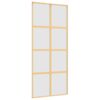 Sliding Door Gold 90x205 cm Frosted ESG Glass and Aluminium