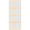Sliding Door Gold 90x205 cm Frosted ESG Glass and Aluminium