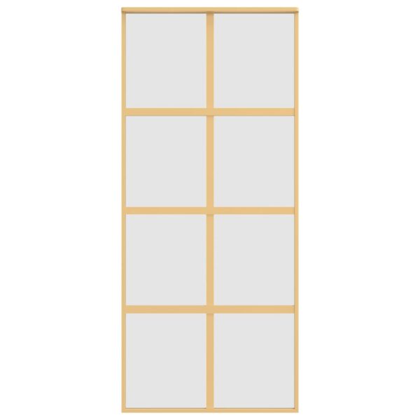 Sliding Door Gold 90x205 cm Frosted ESG Glass and Aluminium