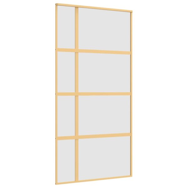 Sliding Door Gold 102.5x205 cm Frosted ESG Glass and Aluminium