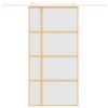 Sliding Door Gold 102.5x205 cm Frosted ESG Glass and Aluminium