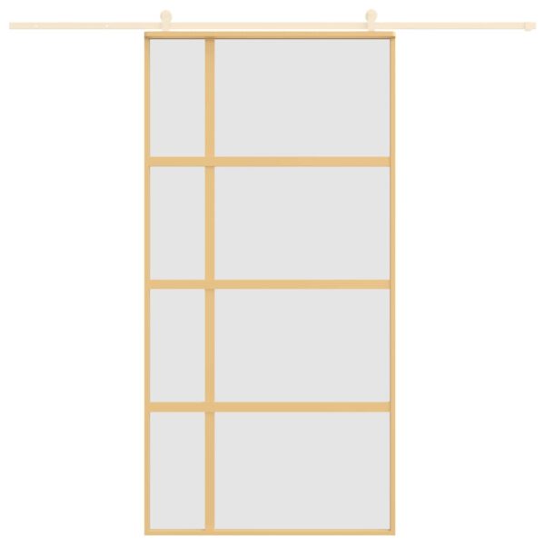 Sliding Door Gold 102.5x205 cm Frosted ESG Glass and Aluminium