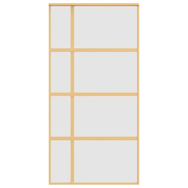 Sliding Door Gold 102.5x205 cm Frosted ESG Glass and Aluminium