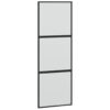 Sliding Door Black 76x205 cm Tempered Glass and Aluminium