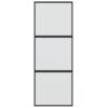 Sliding Door Black 76x205 cm Tempered Glass and Aluminium