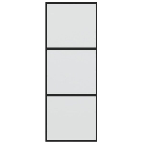 Sliding Door Black 76x205 cm Tempered Glass and Aluminium