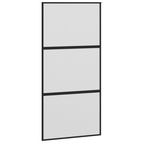 Sliding Door Black 102.5x205 cm Tempered Glass and Aluminium