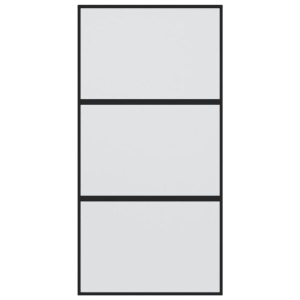 Sliding Door Black 102.5x205 cm Tempered Glass and Aluminium
