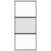 Sliding Door Black 90x205 cm Tempered Glass and Aluminium