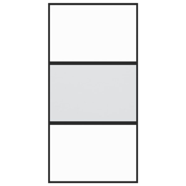 Sliding Door Black 102.5x205 cm Tempered Glass and Aluminium