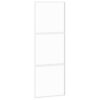 Sliding Door White 76x205 cm Tempered Glass and Aluminium