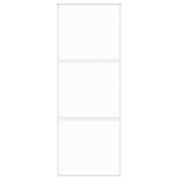Sliding Door White 76x205 cm Tempered Glass and Aluminium