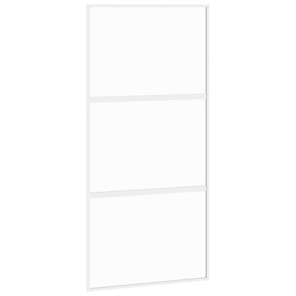 Sliding Door White 102.5x205 cm Tempered Glass and Aluminium