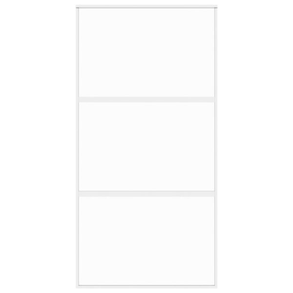 Sliding Door White 102.5x205 cm Tempered Glass and Aluminium