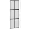 Sliding Door Black 76x205 cm Tempered Glass and Aluminium